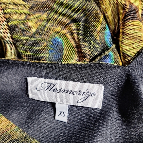 Mesmerize Leopard & Peacock Print Layered Shift Summer Dress Women's (XS) - Picture 5 of 7